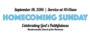 Homecoming Sunday 2016